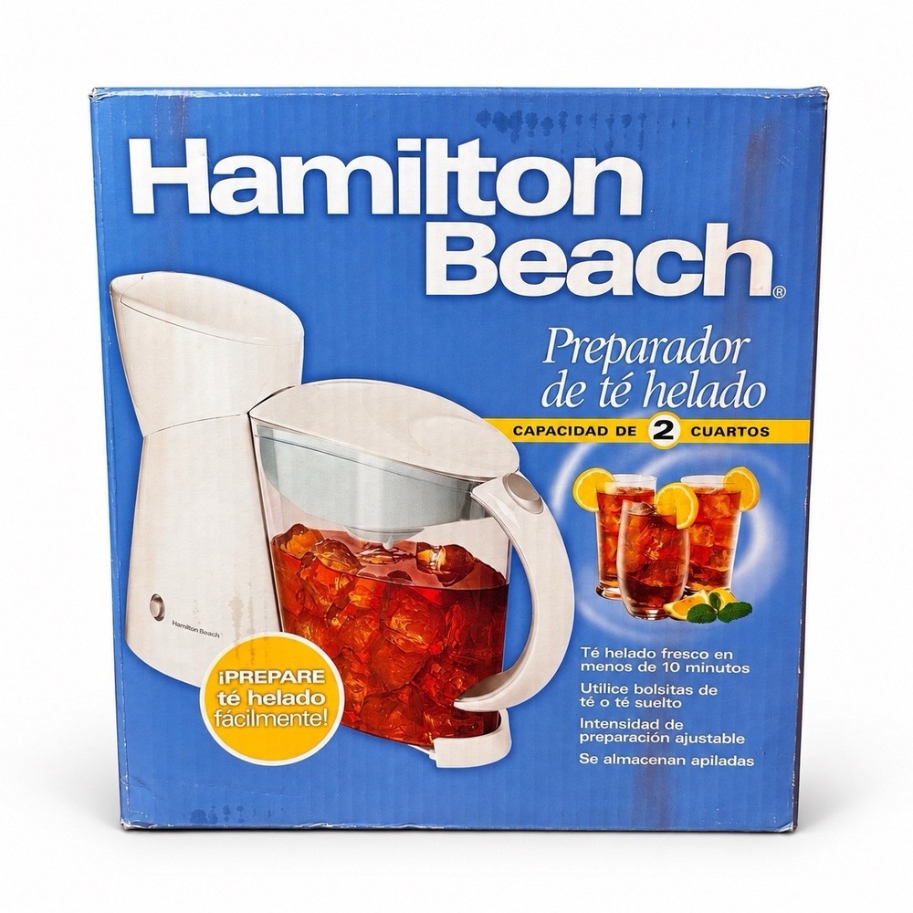 Hamilton Beach 40911 Iced Tea Maker 2 Qt Adjustable Brew Strength Boxed